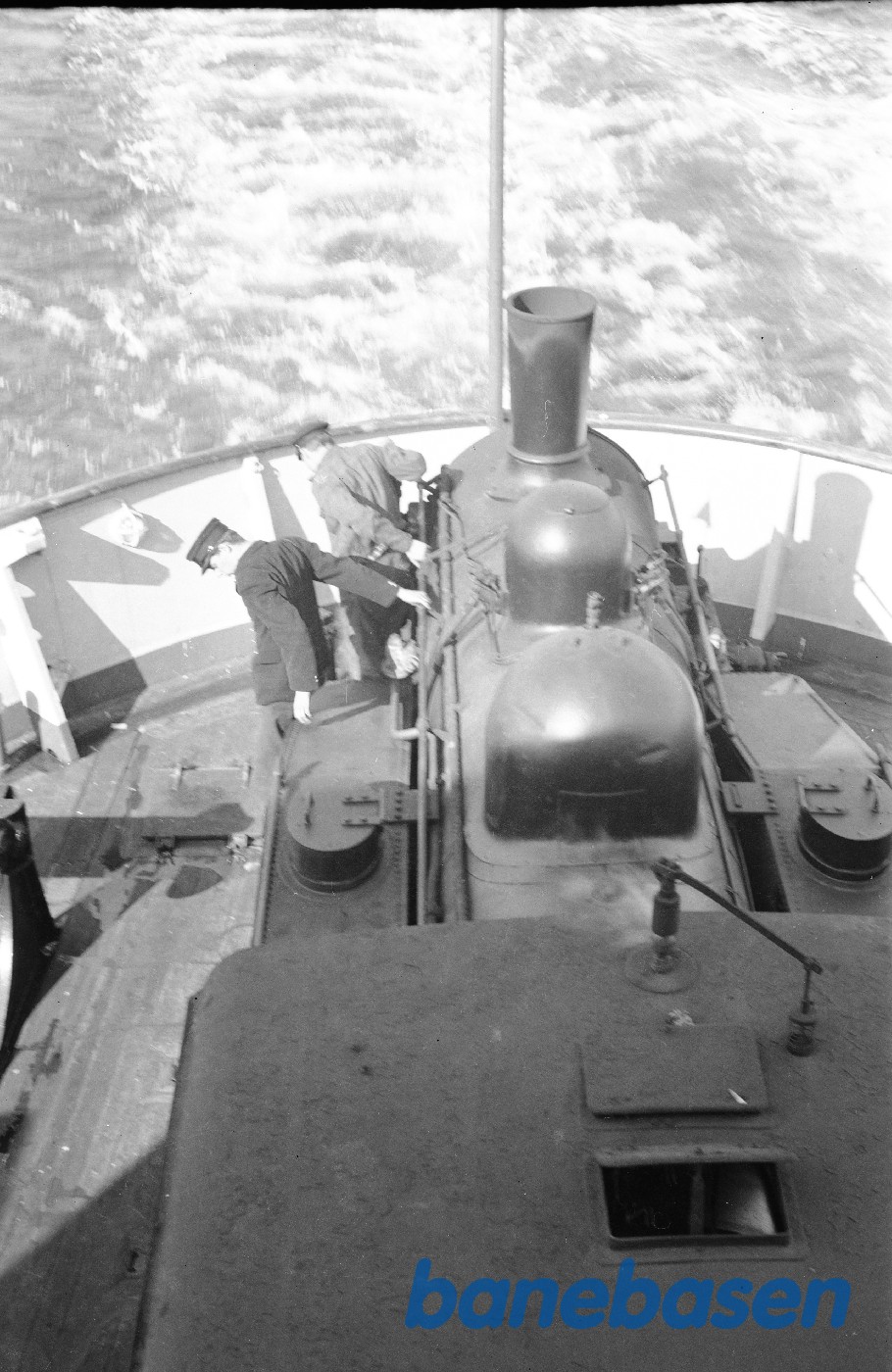 Damplokomotiv OKMJ 14 ombord på M/F Fyn, undervejs fra Odense til Maribo Damplokomotiv OKMJ 14 ombord på M/F Fyn, undervejs fra Odense til Maribo