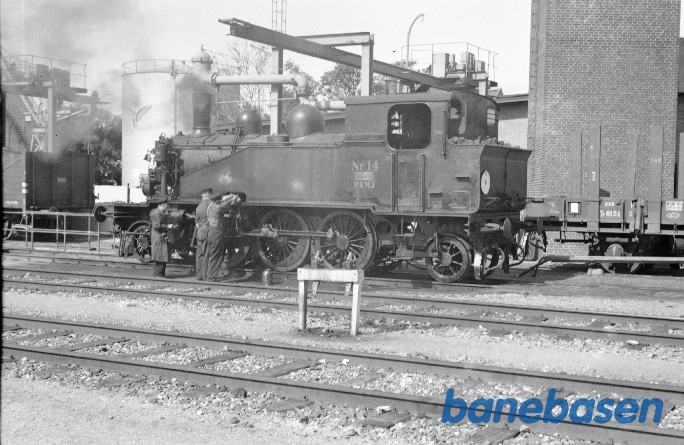 Damplokomotiv OKMJ 14, undervejs fra Odense til Maribo Damplokomotiv OKMJ 14, undervejs fra Odense til Maribo