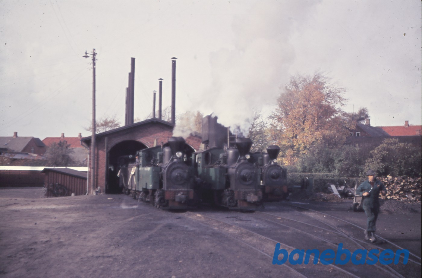 Damplokomotiver ved remisen Damplokomotiver ved remisen