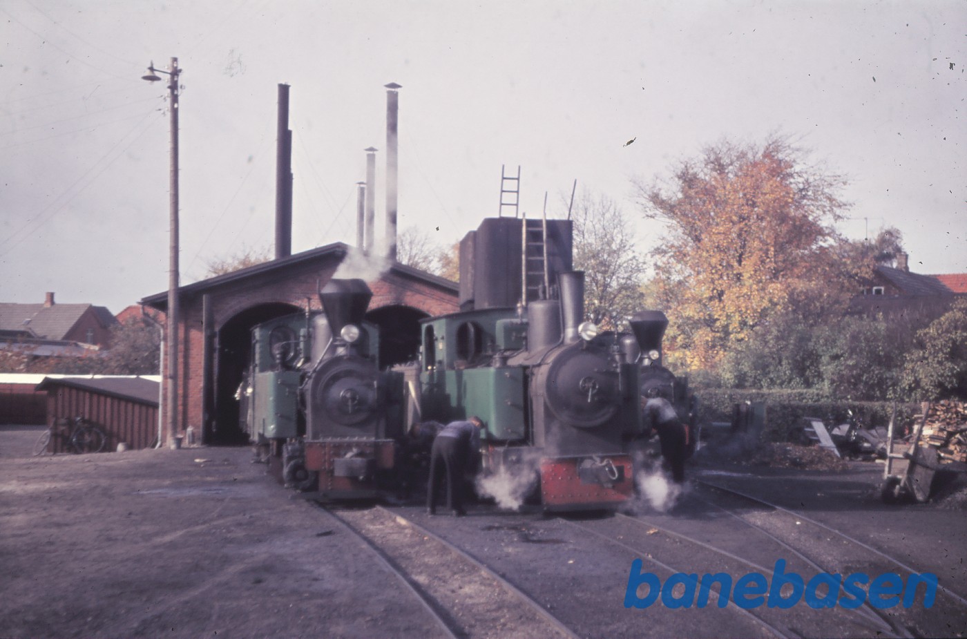 Damplokomotiver ved remisen Damplokomotiver ved remisen