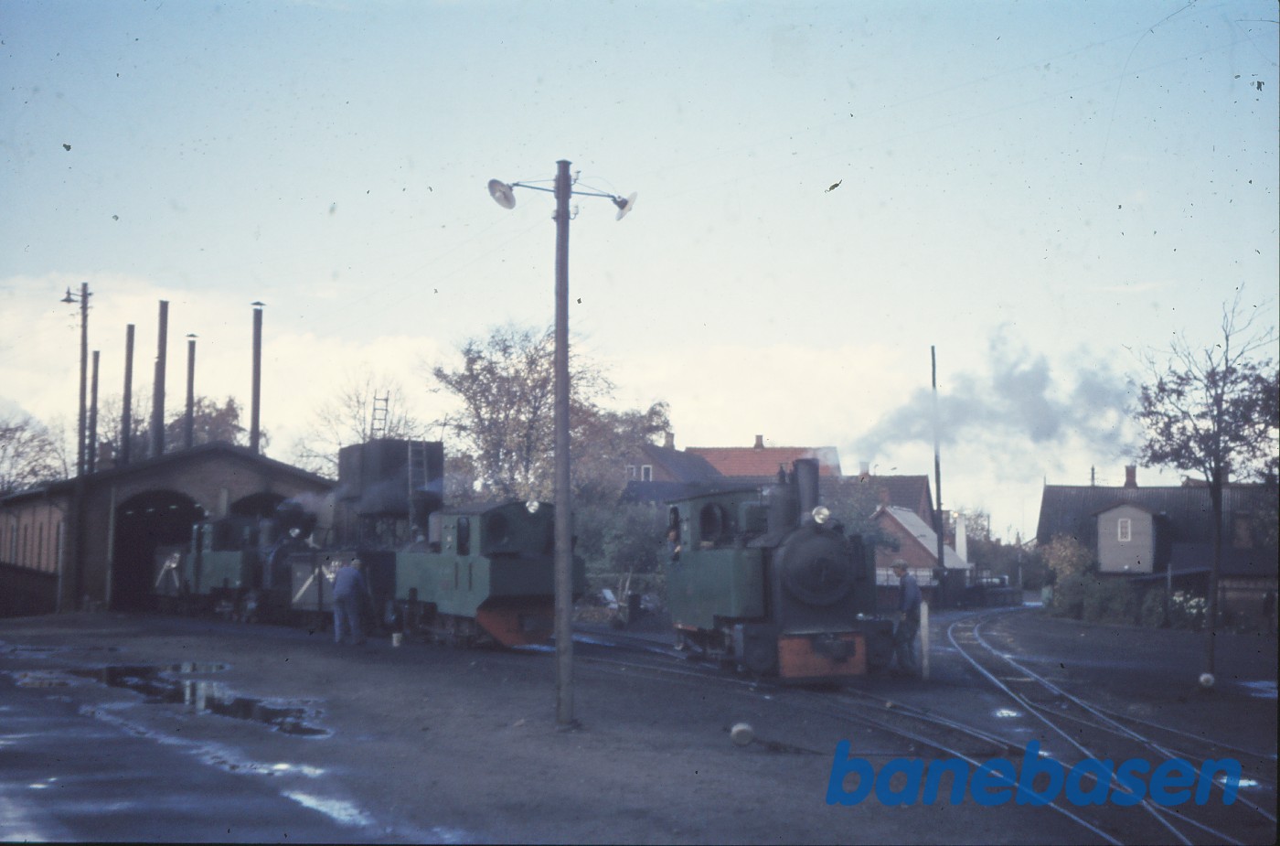 Damplokomotiver ved remisen Damplokomotiver ved remisen