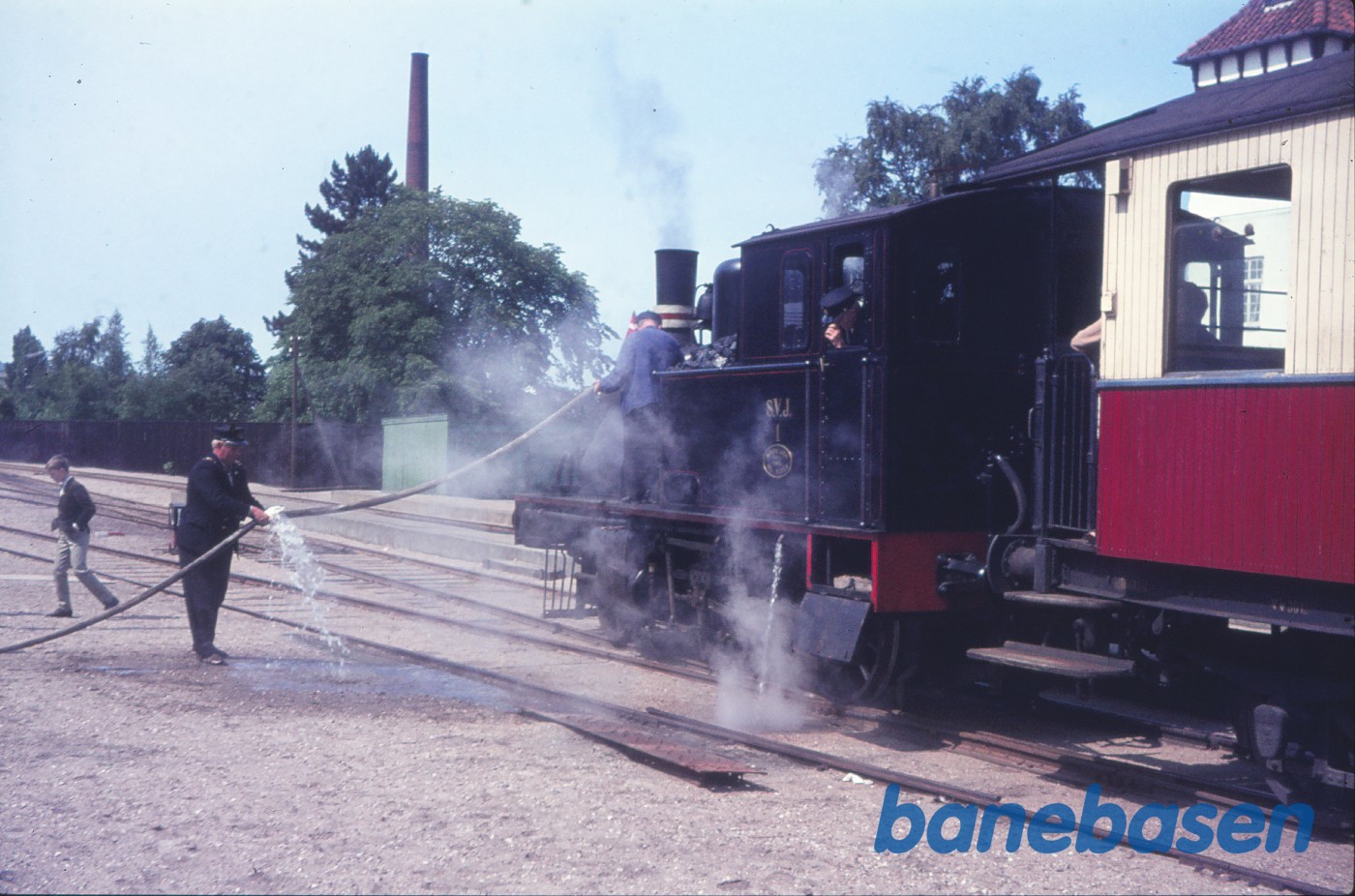 Damplokomotiv SVJ nr. 1, vandtagning Damplokomotiv SVJ nr. 1, vandtagning