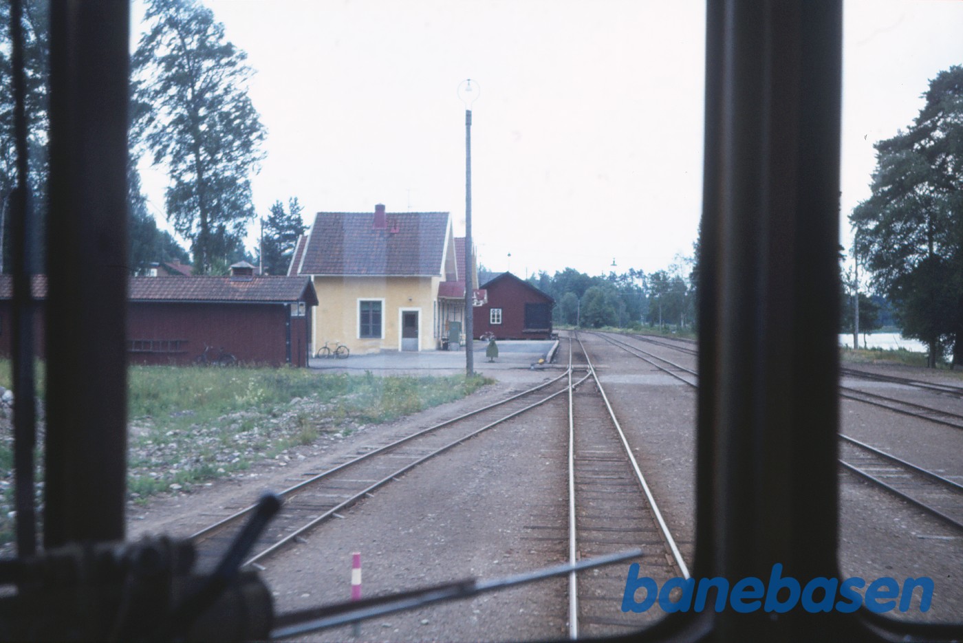 Vue fra førerplads i skinnebus Vue fra førerplads i skinnebus