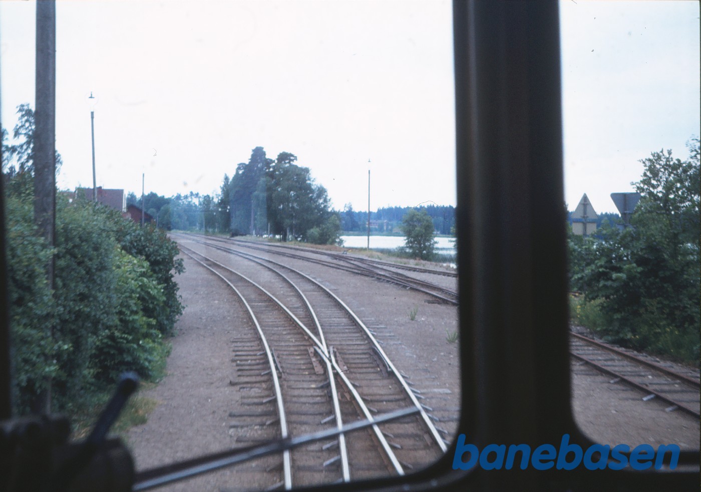 Vue fra førerplads i skinnebus Vue fra førerplads i skinnebus