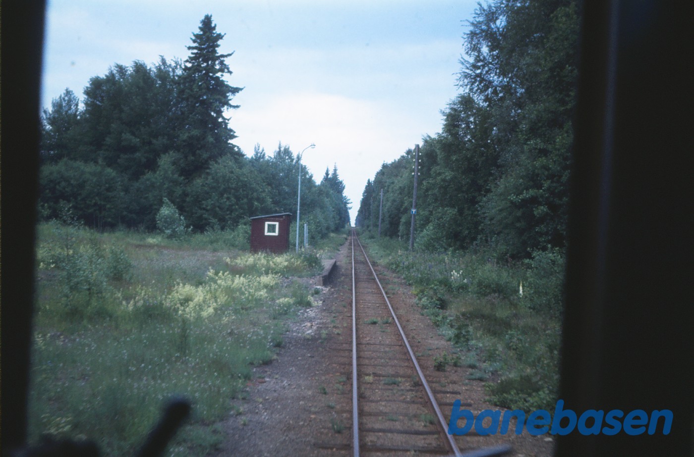 Vue fra førerplads i skinnebus Vue fra førerplads i skinnebus