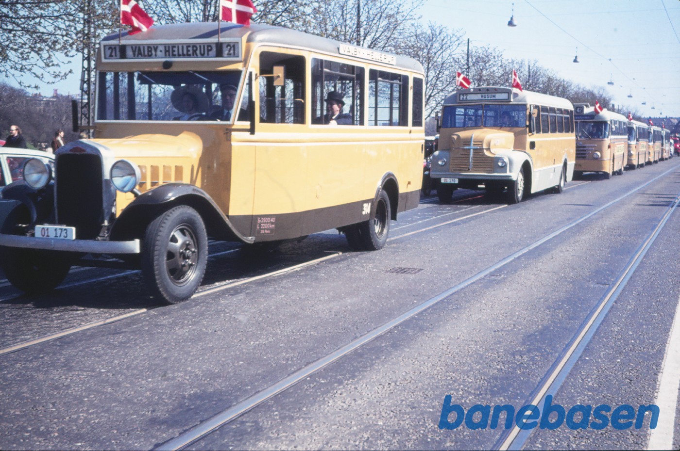 Sporvejskavalkade i anledning af sporvognsdriftens ophør Sporvejskavalkade i anledning af sporvognsdriftens ophør