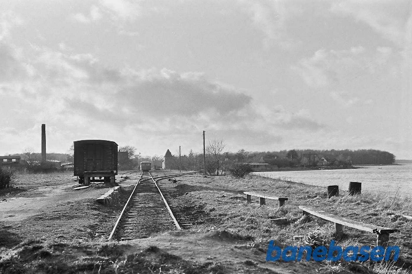 Stationsterrænet set fra færgelejet Stationsterrænet set fra færgelejet