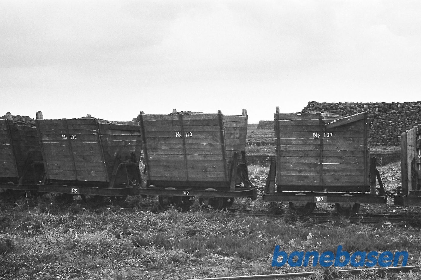 Industribane. Vogne til tørv. Tørvebane i Lille Vildmose Industribane. Vogne til tørv. Tørvebane i Lille Vildmose