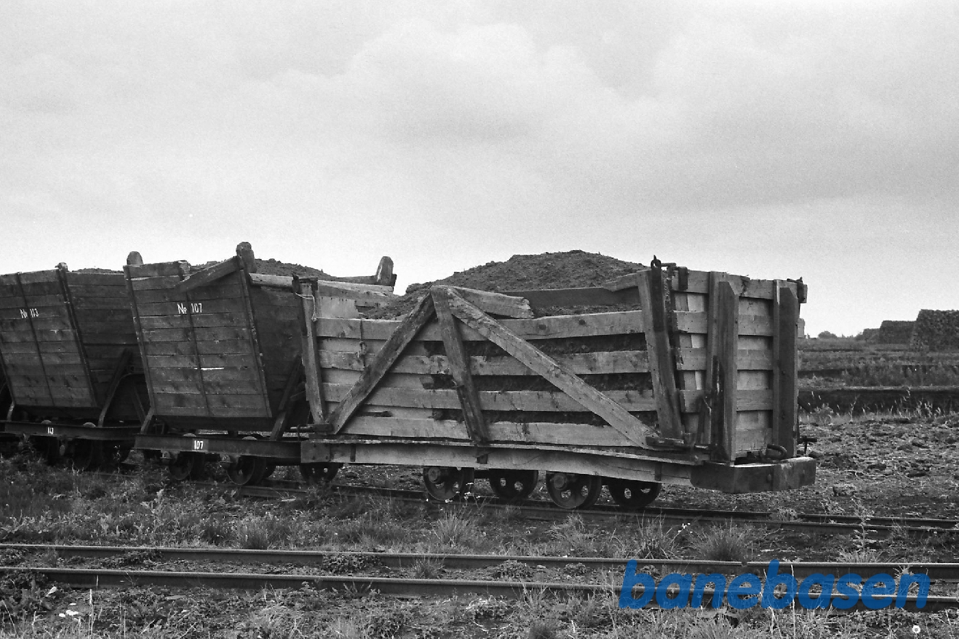 Industribane. Vogne til tørv. Tørvebane i Lille Vildmose Industribane. Vogne til tørv. Tørvebane i Lille Vildmose