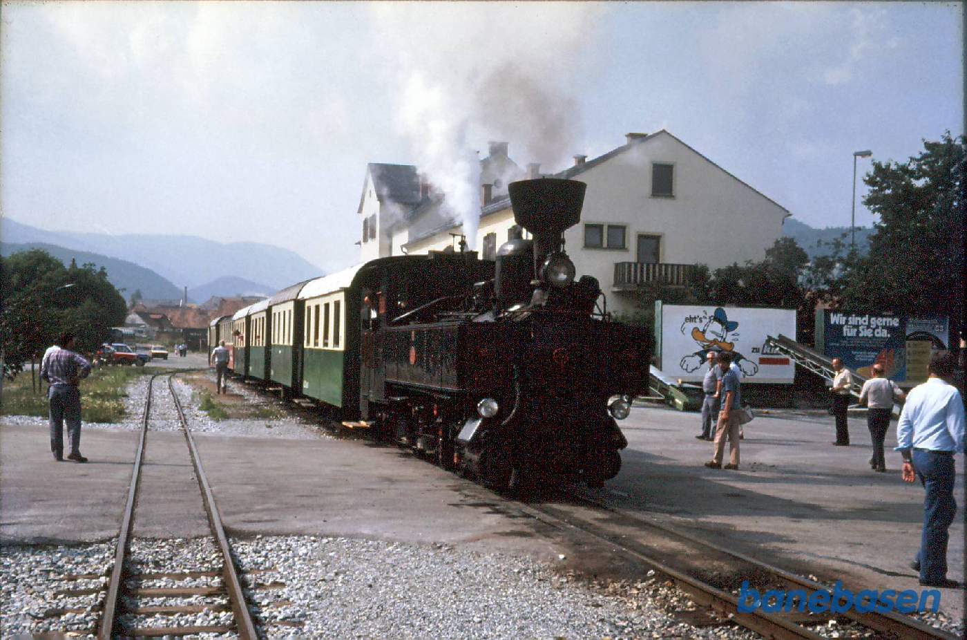 Østrig - Smalsporsbaner. Lok U44 før afgang fra Weiz