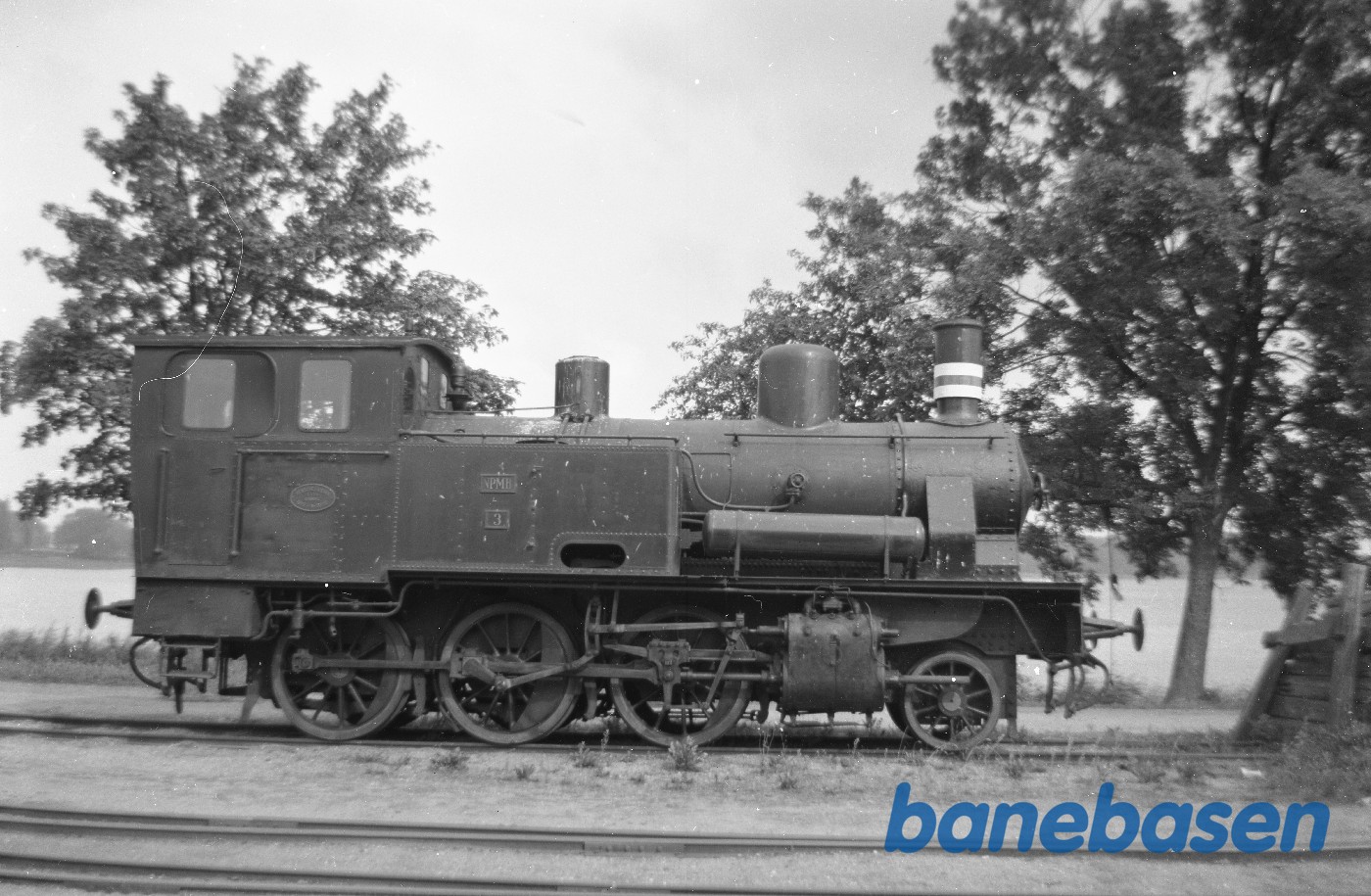 Damplokomotiv nr. 3 hensat på Præstø station Damplokomotiv nr. 3 hensat på Præstø station
