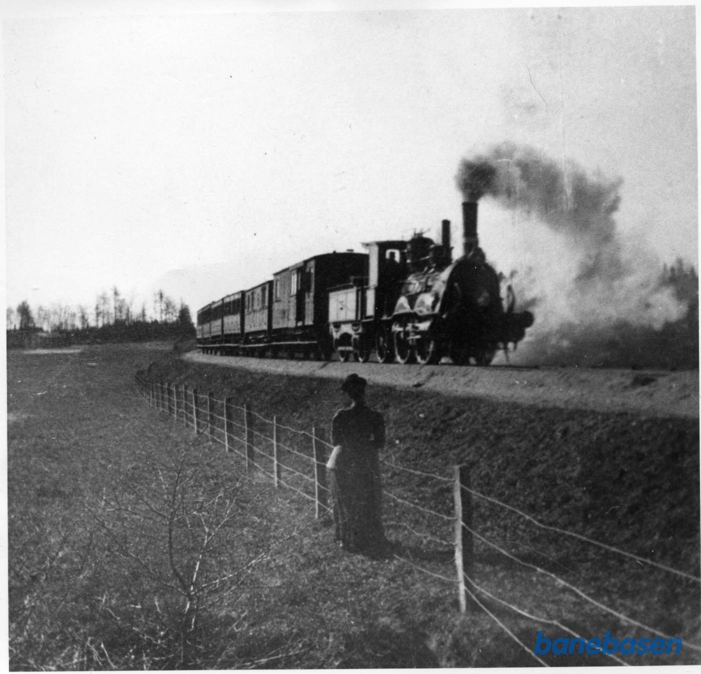 Tog med kupevogne på Slagelse-Næstved banen