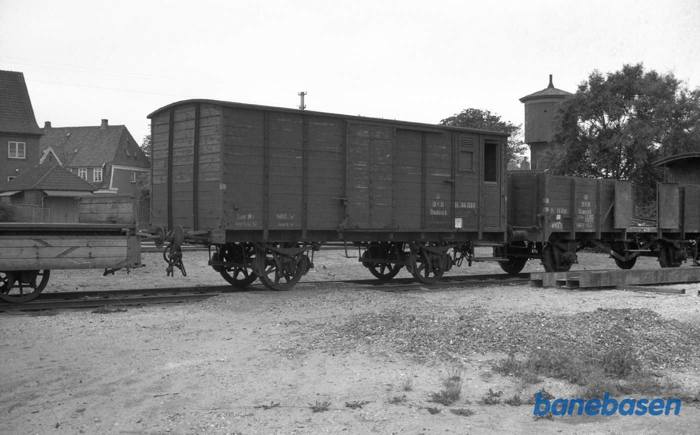 Ringkøbing. Lukket godsvogn DSB Ha 36838