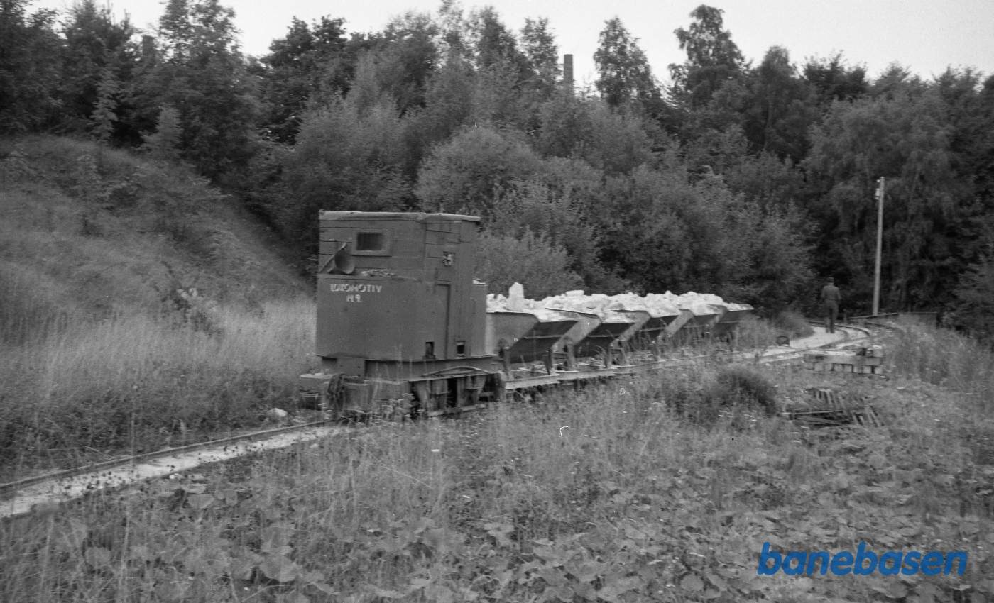 Rabækkeværket. Tipvognstog med Loko 9