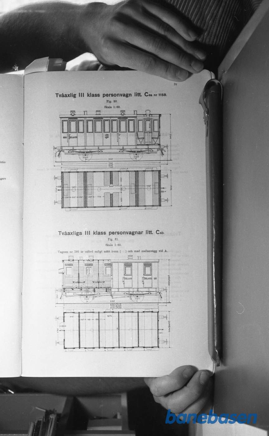 Tegning. Svenske Jernbanevogne