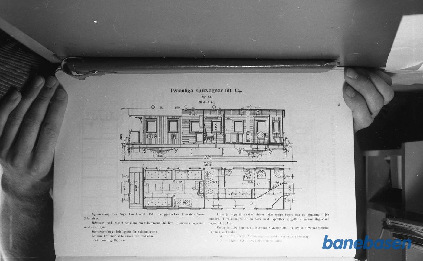 Tegning. Svenske Jernbanevogne