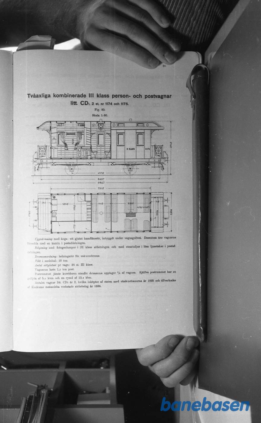 Tegning. Svenske Jernbanevogne