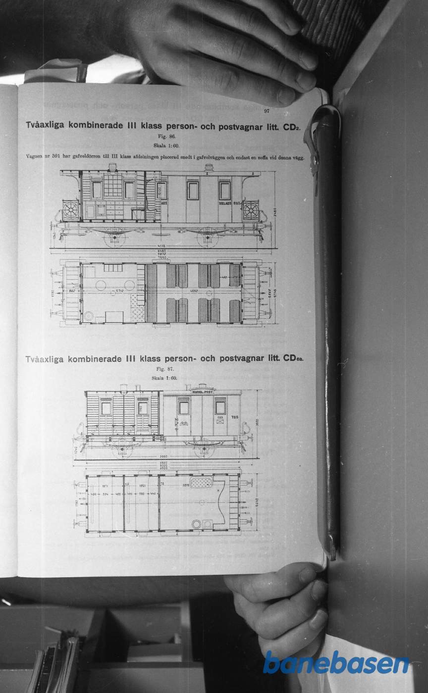 Tegning. Svenske Jernbanevogne