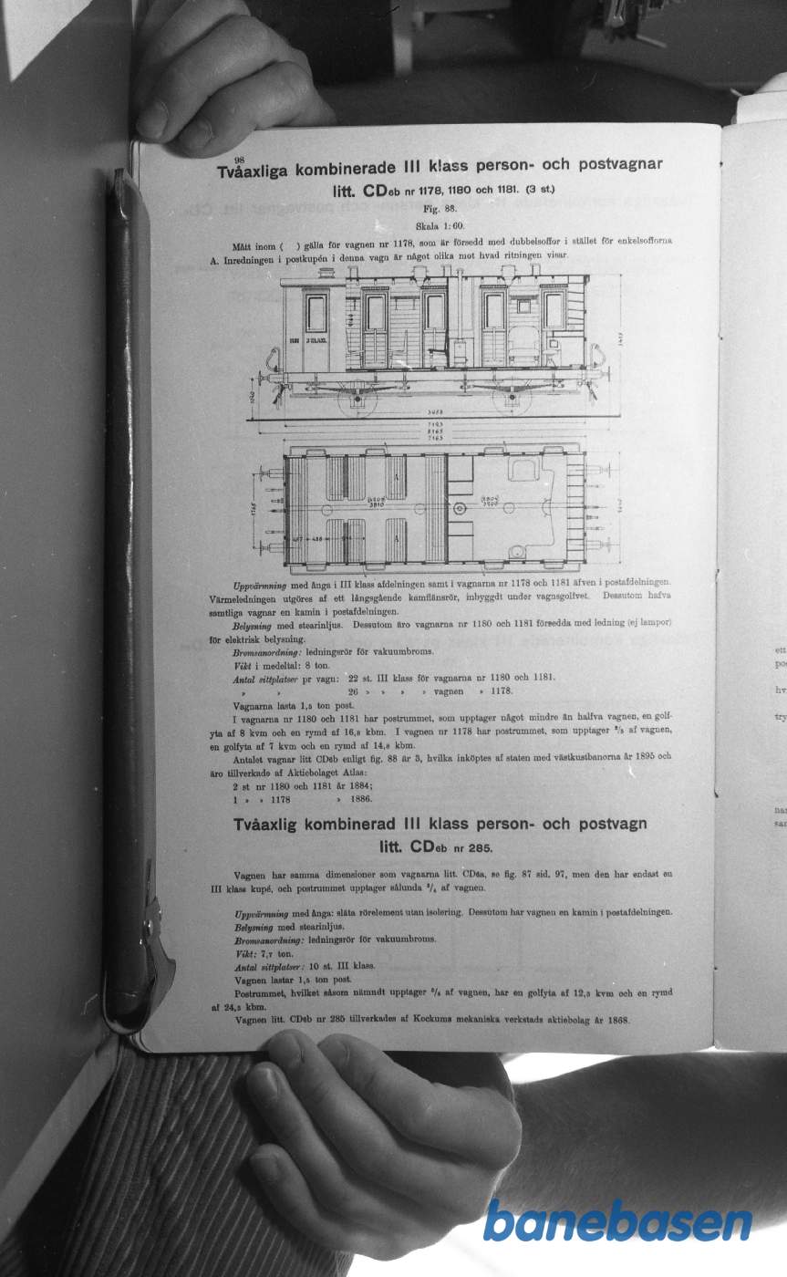 Tegning. Svenske Jernbanevogne