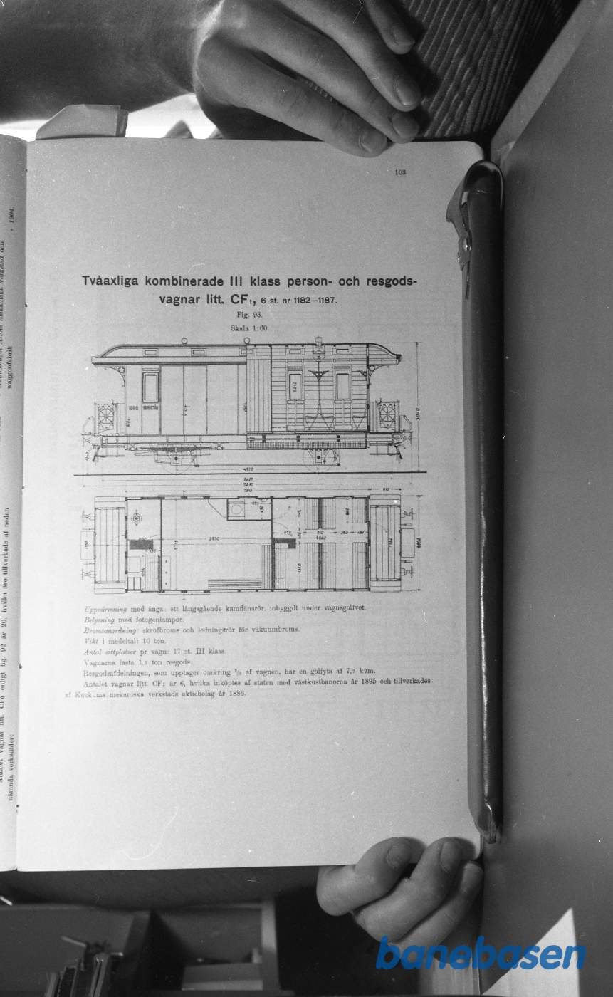 Tegning. Svenske Jernbanevogne