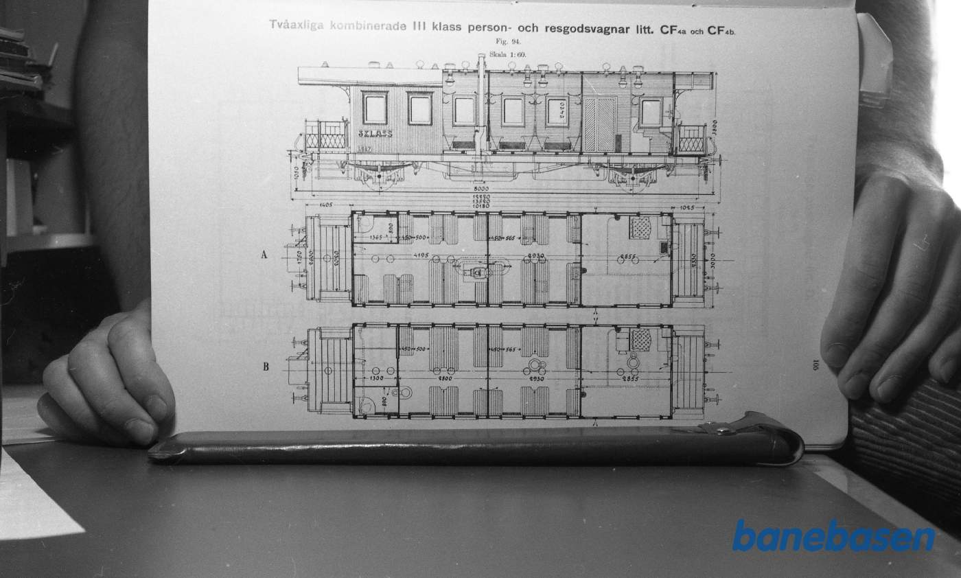 Tegning. Svenske Jernbanevogne
