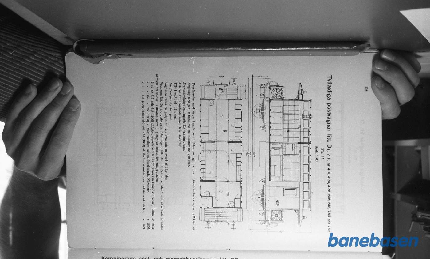 Tegning. Svenske Jernbanevogne