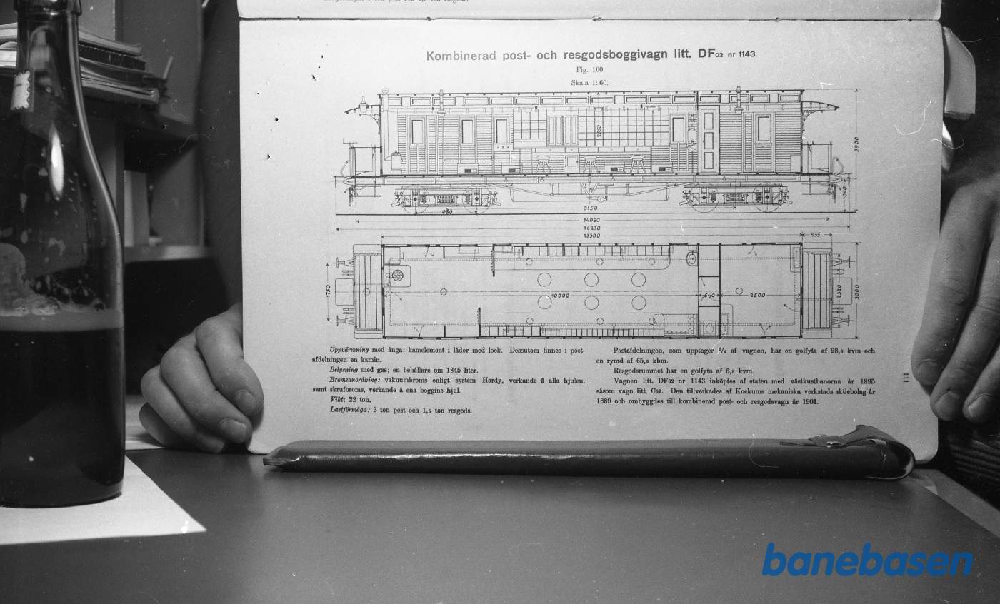 Tegning. Svenske Jernbanevogne