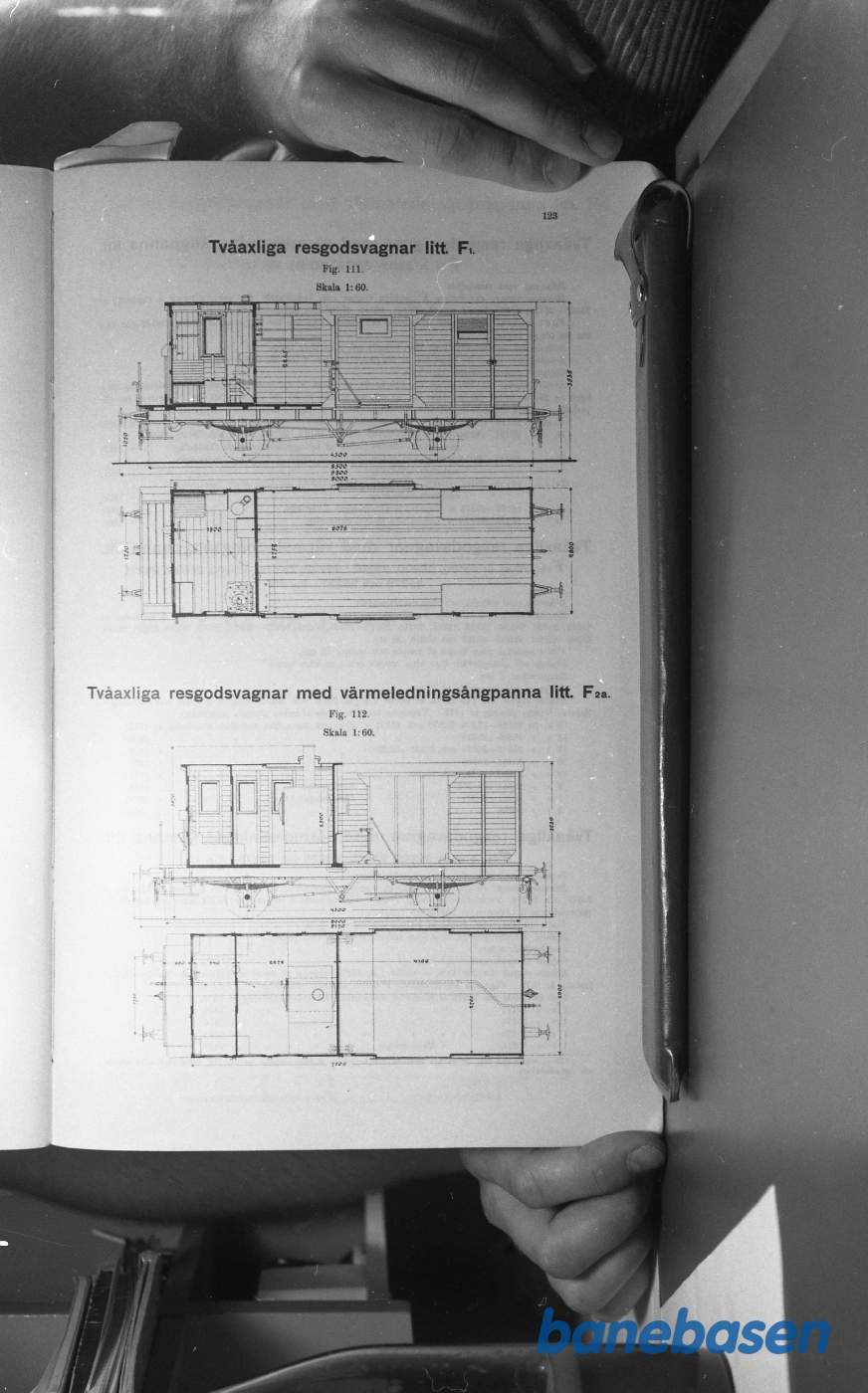 Tegning. Svenske Jernbanevogne
