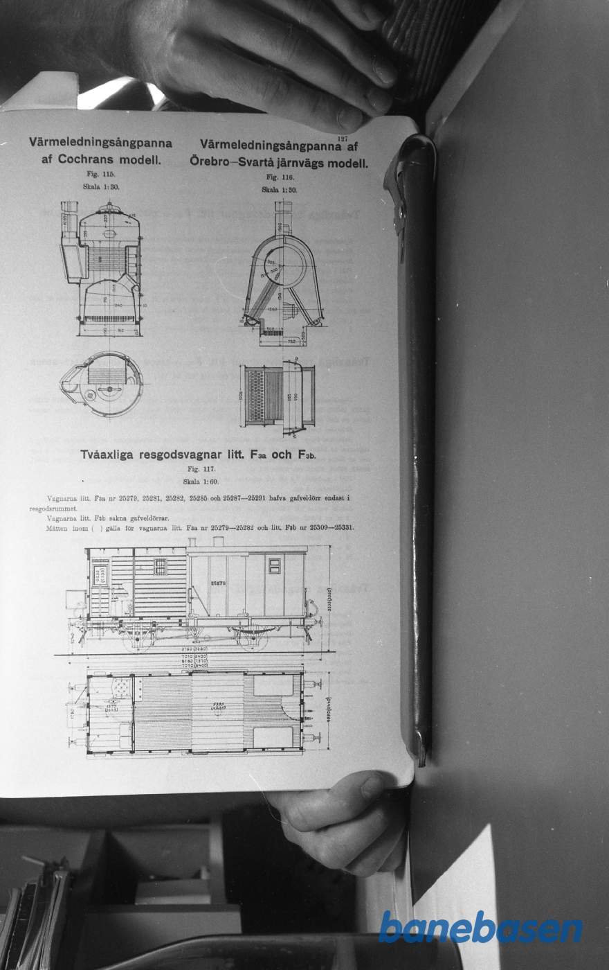 Tegning. Svenske Jernbanevogne