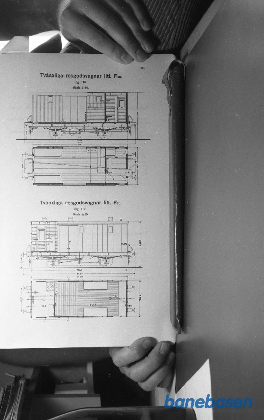 Tegning. Svenske Jernbanevogne