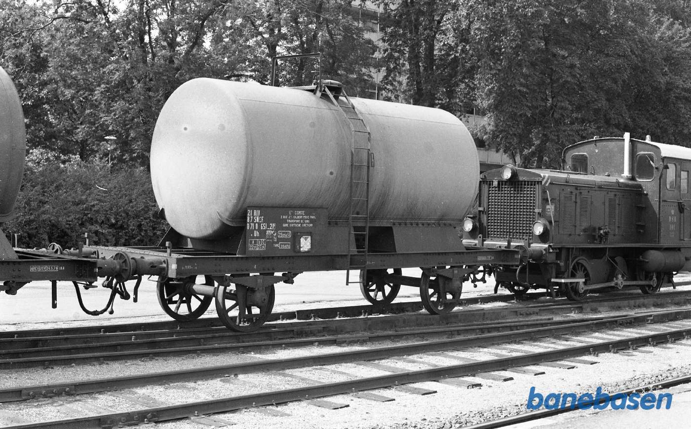 Lyngby station. Tankvogn fra SNCF uden bremser