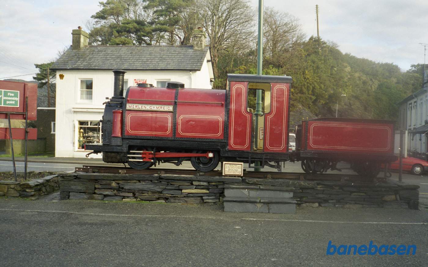 Damplokomotiv Merlen Cymreic som mindesmærke
