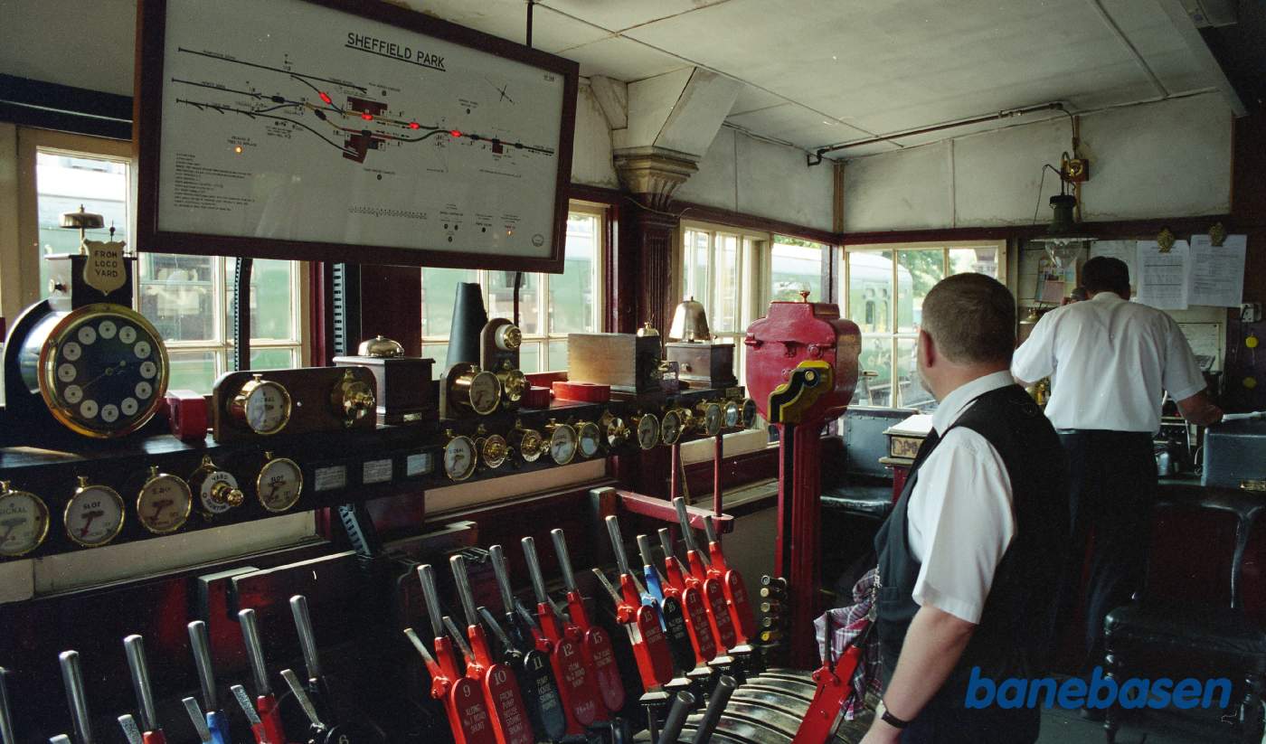 Billede af betjeningshåndtagene i kommandoposten