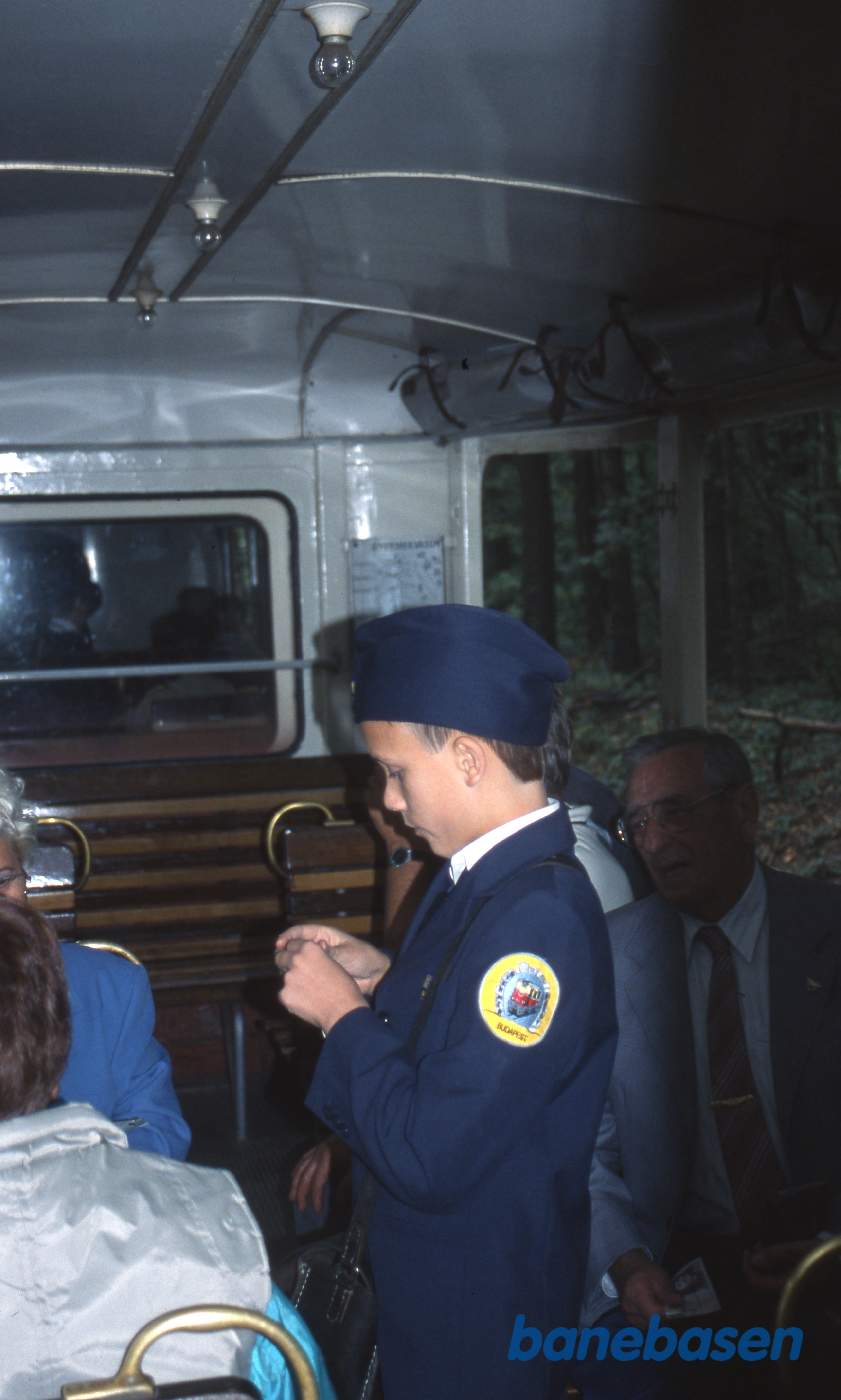 Den unge konduktør tjekker billetterne et sted på strækningen