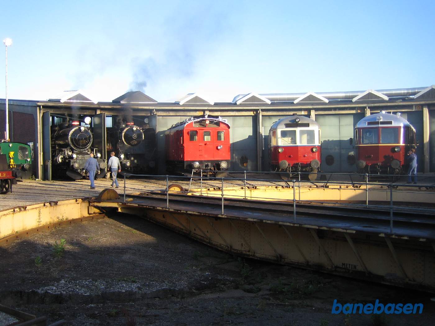 Lokomotiverne ved at blive stillet op ved drejeskiven