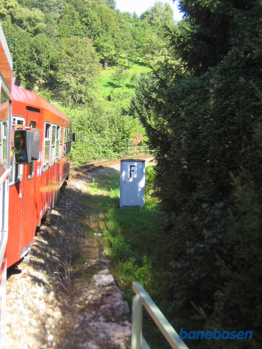 Vi er netop kørt over den flotte jernbanebro, set i kurven til højre, på vej mod Waidhofen