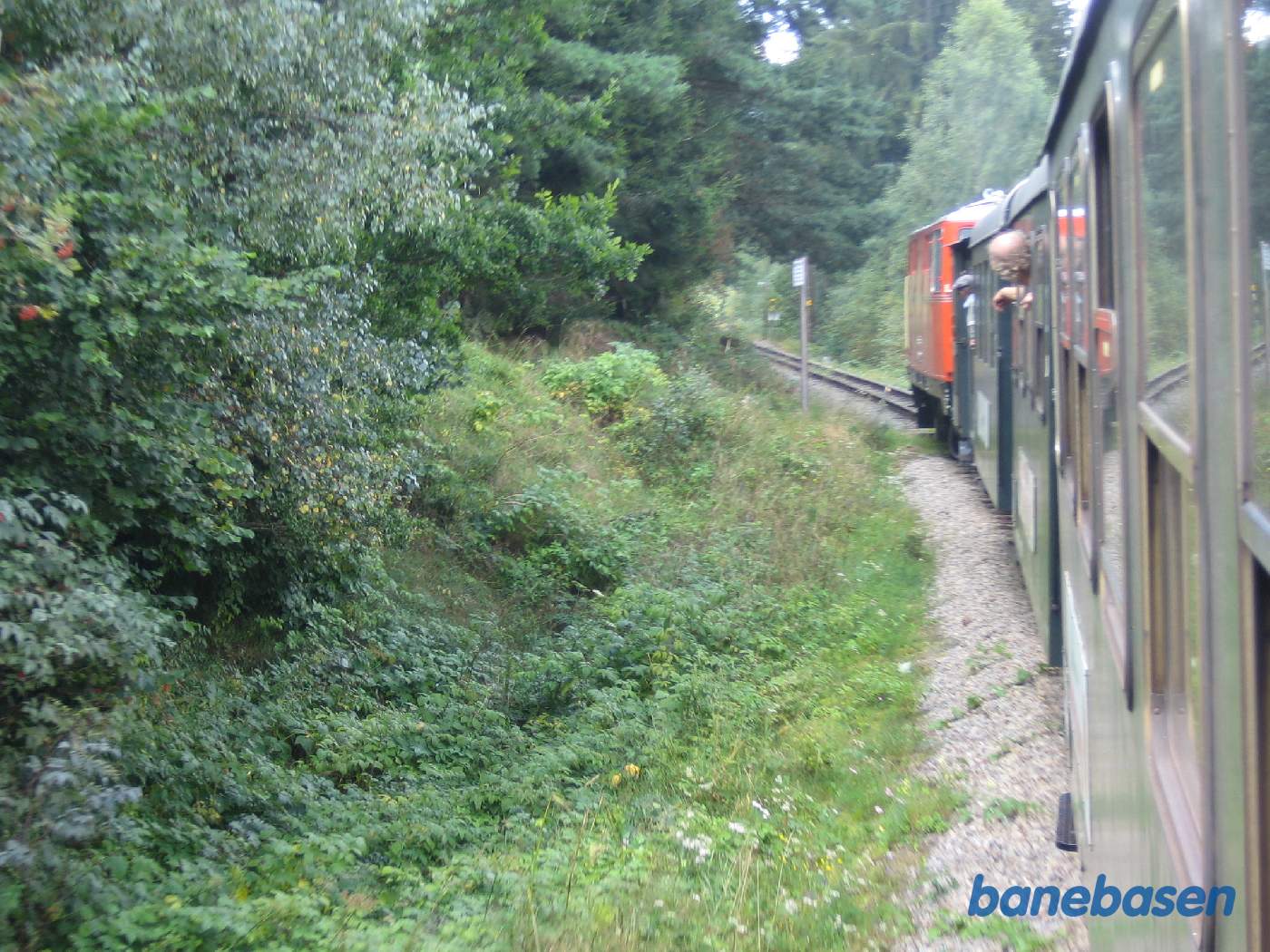 Toget kører gennem landskabet mellem Gmünd og St. Martin
