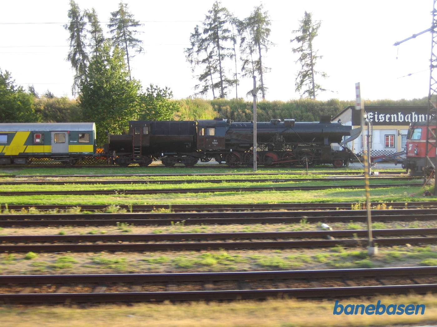 Et udstillet damplokomotiv på jernbanemuseet