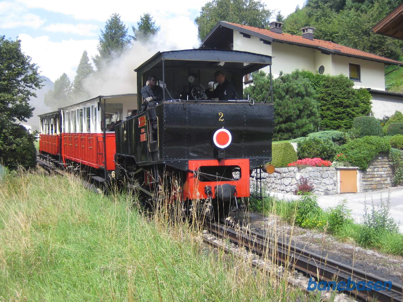 Toget på vej ned ad bjerget, kort før Jenbach