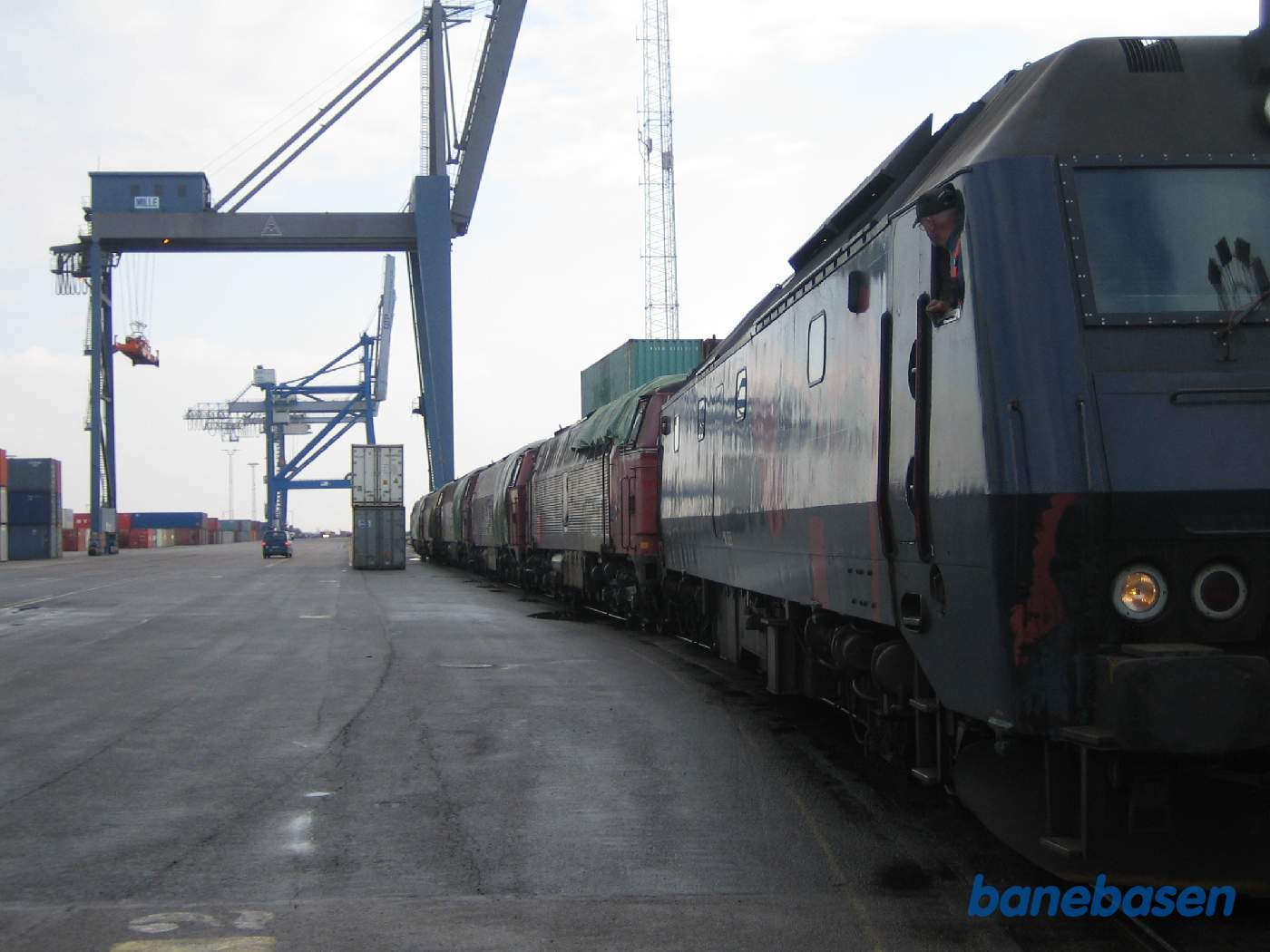 Så er toget ankommet til Levantkaj i containerhavnen