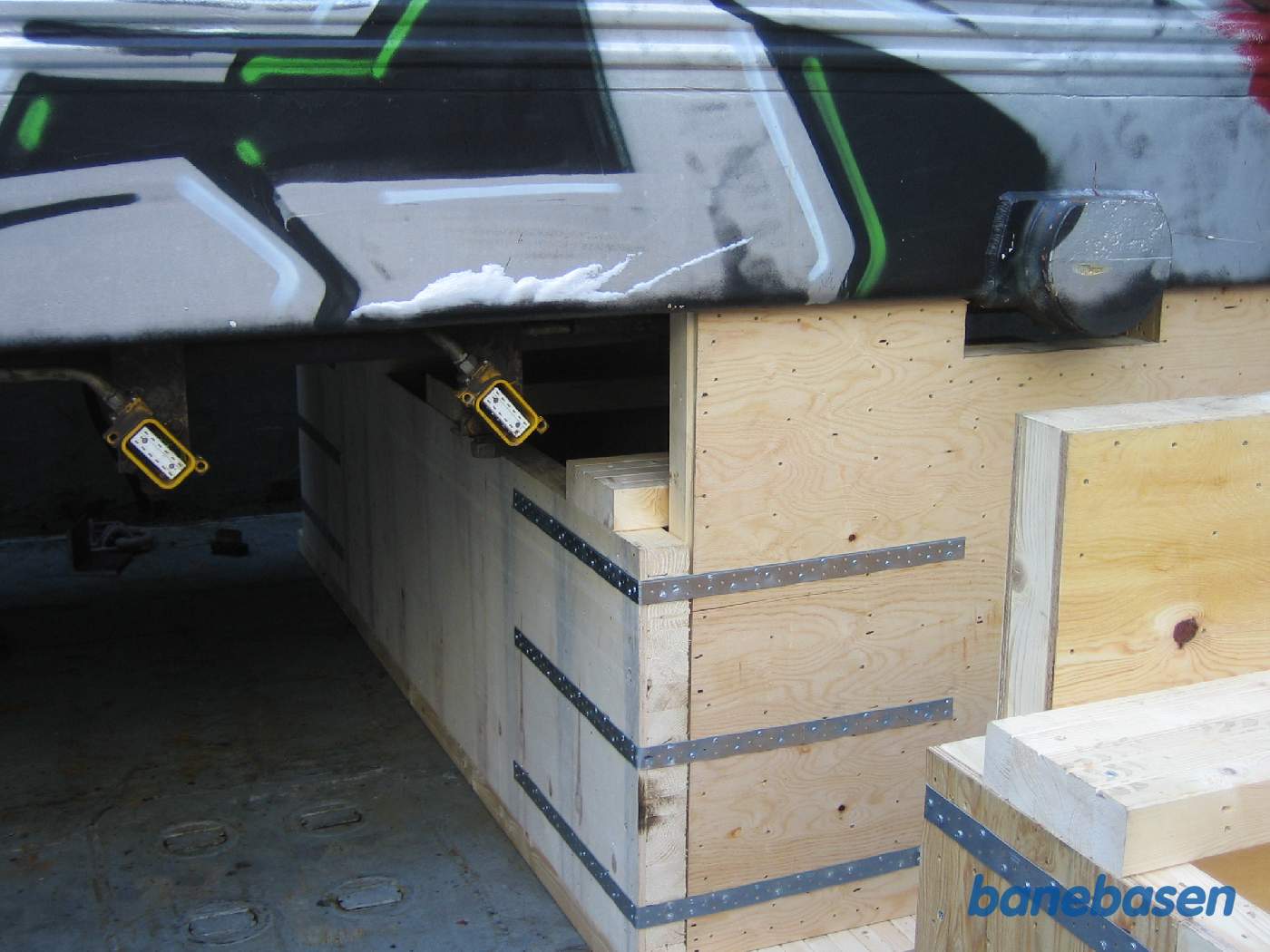 Nærbillede af en af kassernes støttepunkter