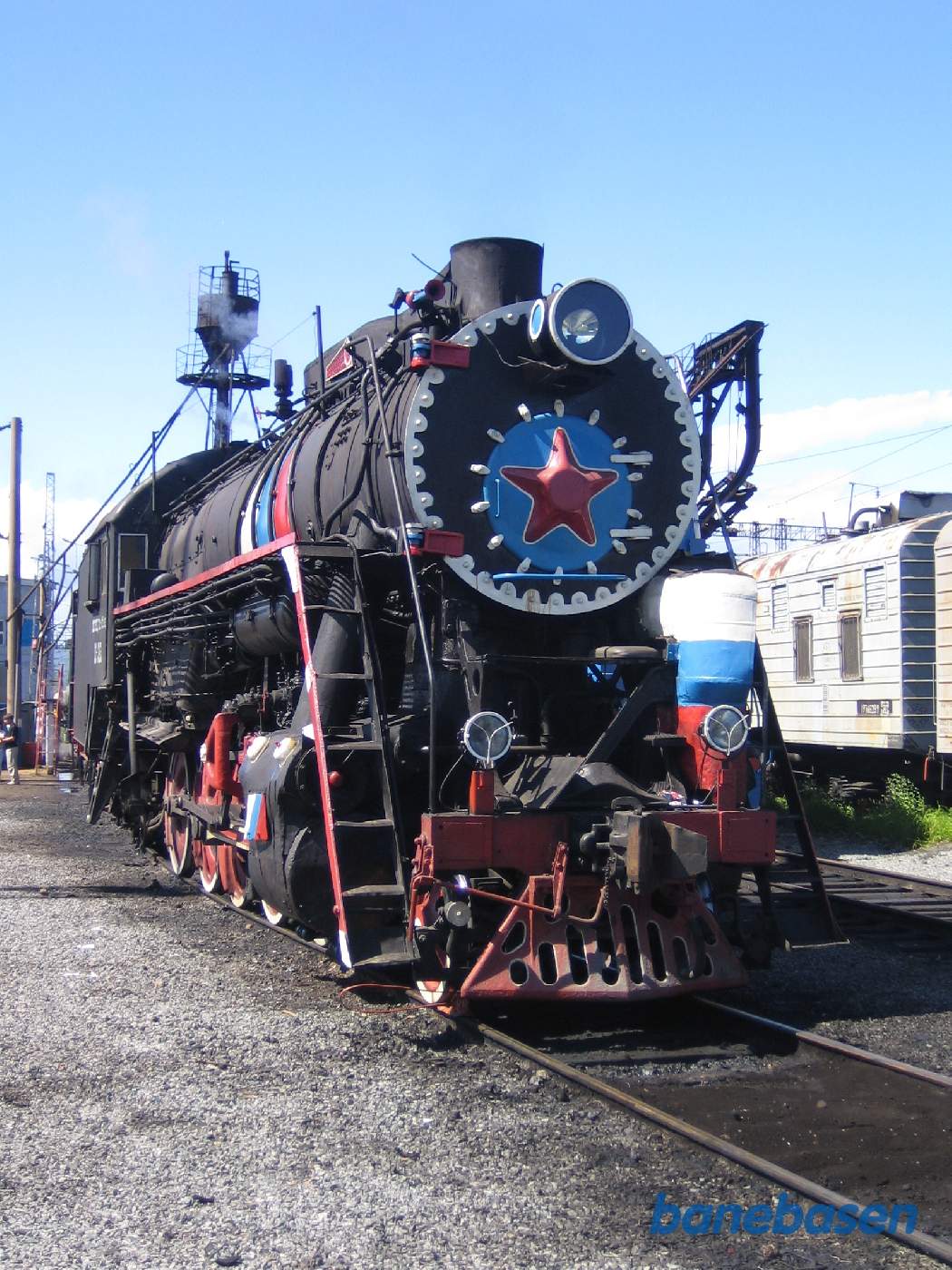 Damplokomotivet set skråt forfra