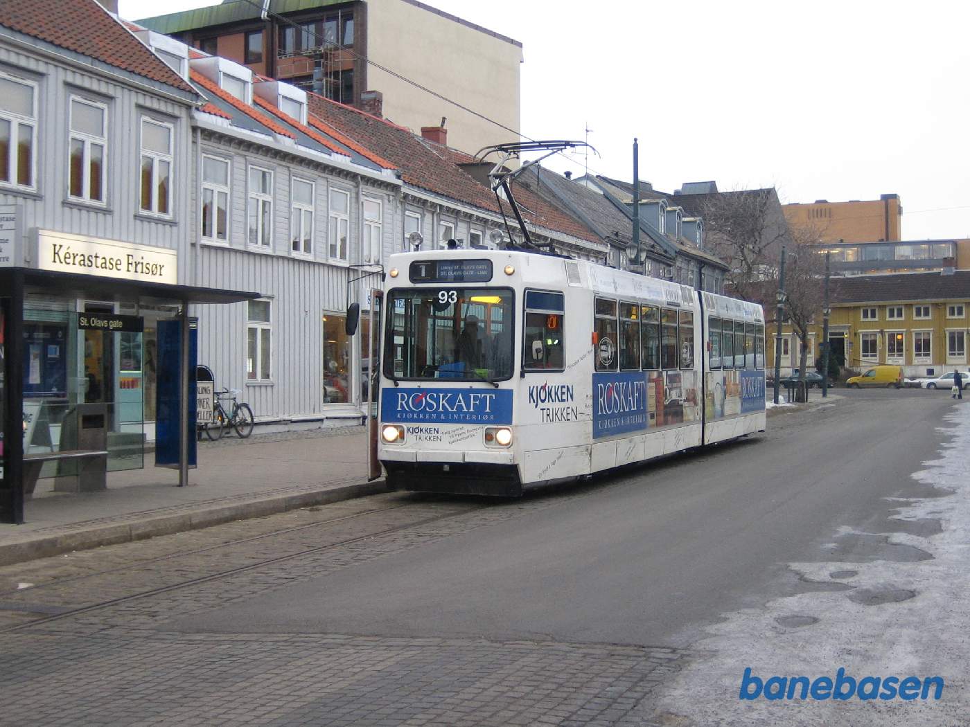 Sporvognen er ankommet til stoppestedet i centrum. Her vender vognen og kører tilbage mod Lian
