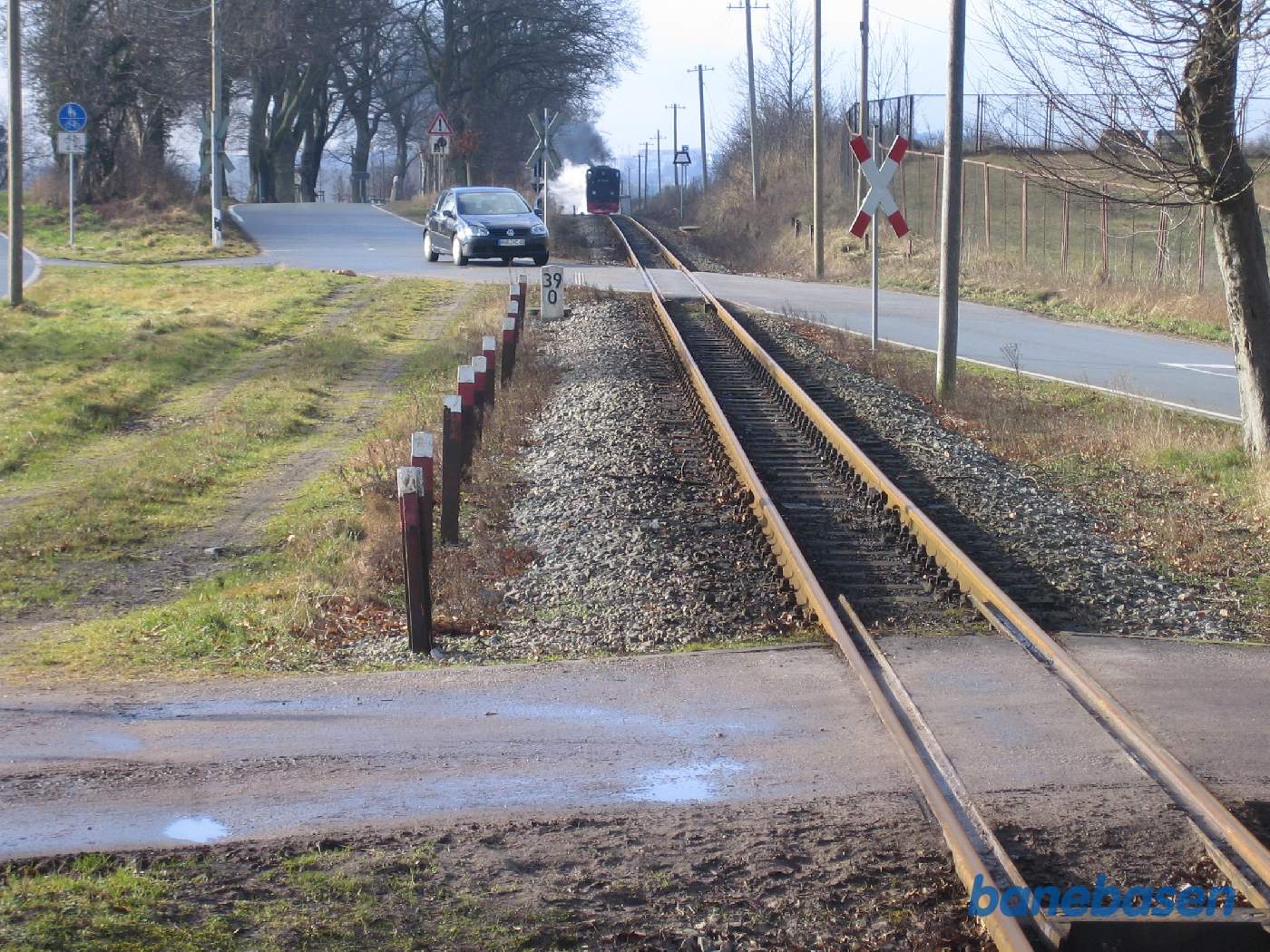 Damptoget nærmer sig trinbrættet