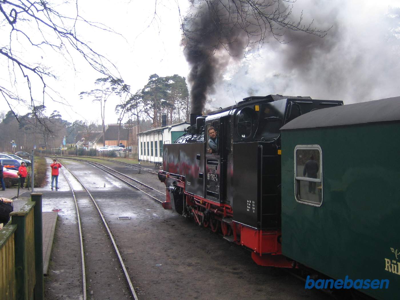 Damptoget afgår fra Göhren i retning mod Putbus