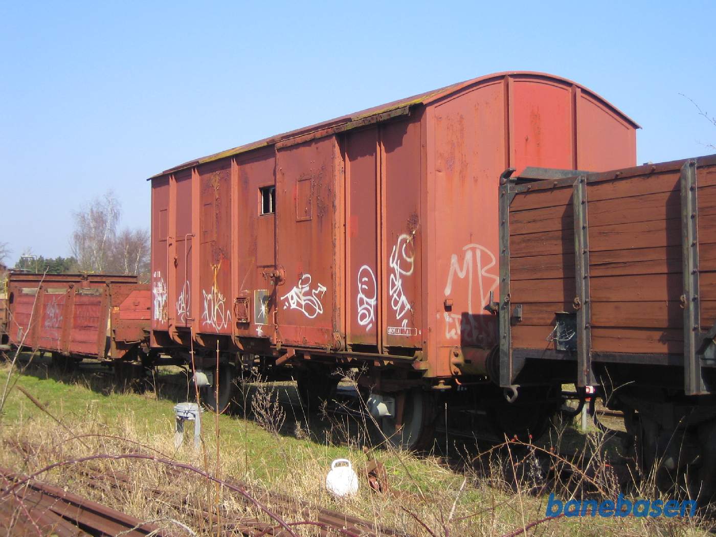 En godsvogn på stationsområdet En godsvogn på stationsområdet