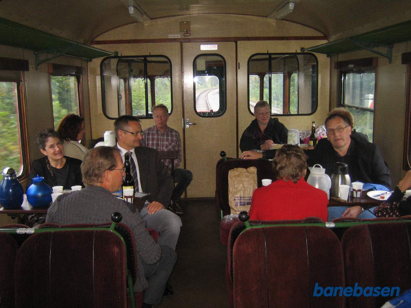 Selskabet i toget et sted på Høng - Tølløse banen