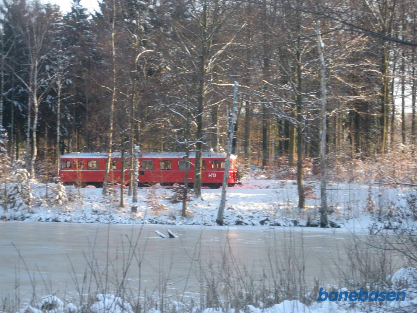 Skinnebussen passerer Sortesø Skinnebussen passerer Sortesø