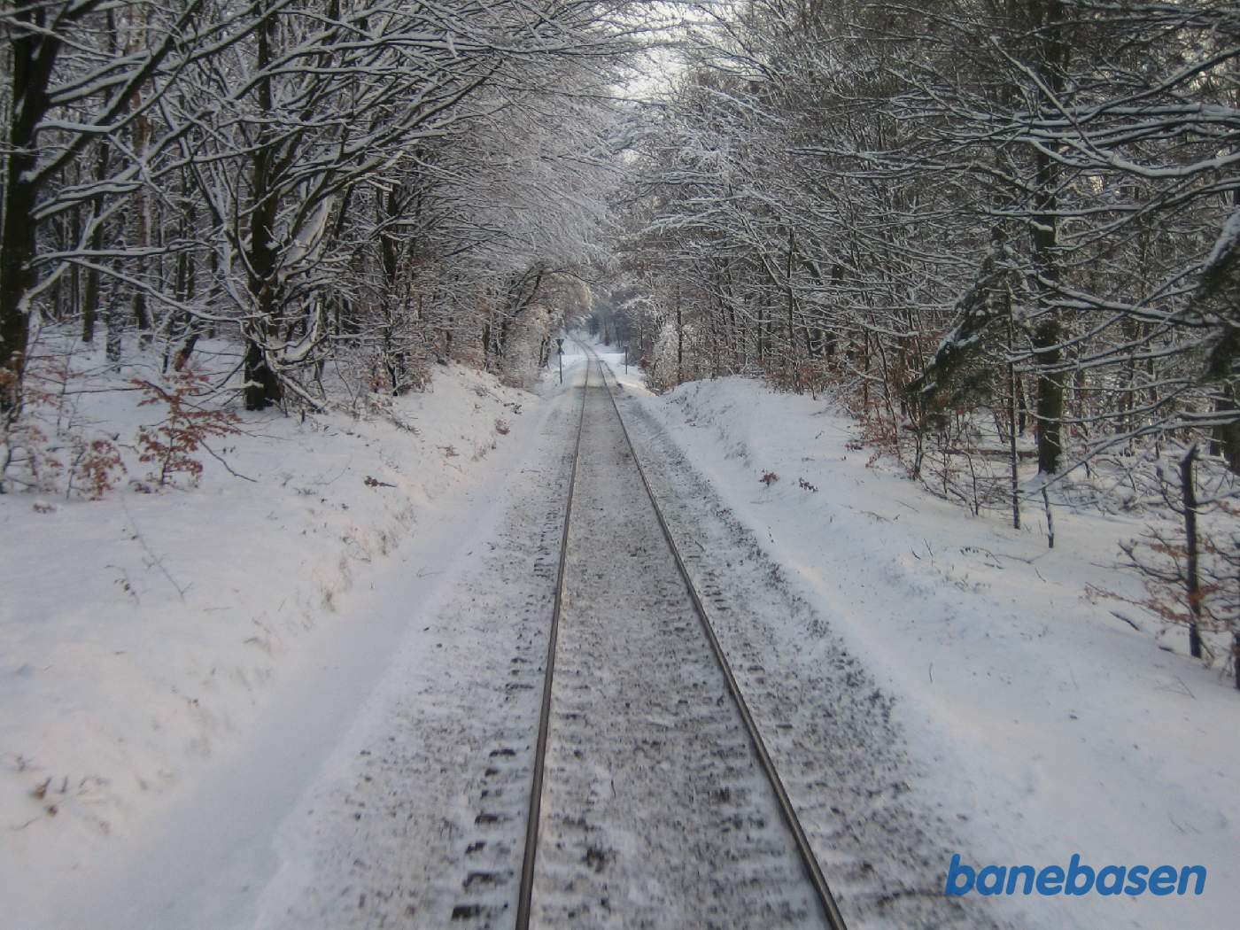 Det flotte snelandskab et sted på strækningen mellem Kagerup og Hillerød Det flotte snelandskab et sted på strækningen mellem Kagerup og Hillerød