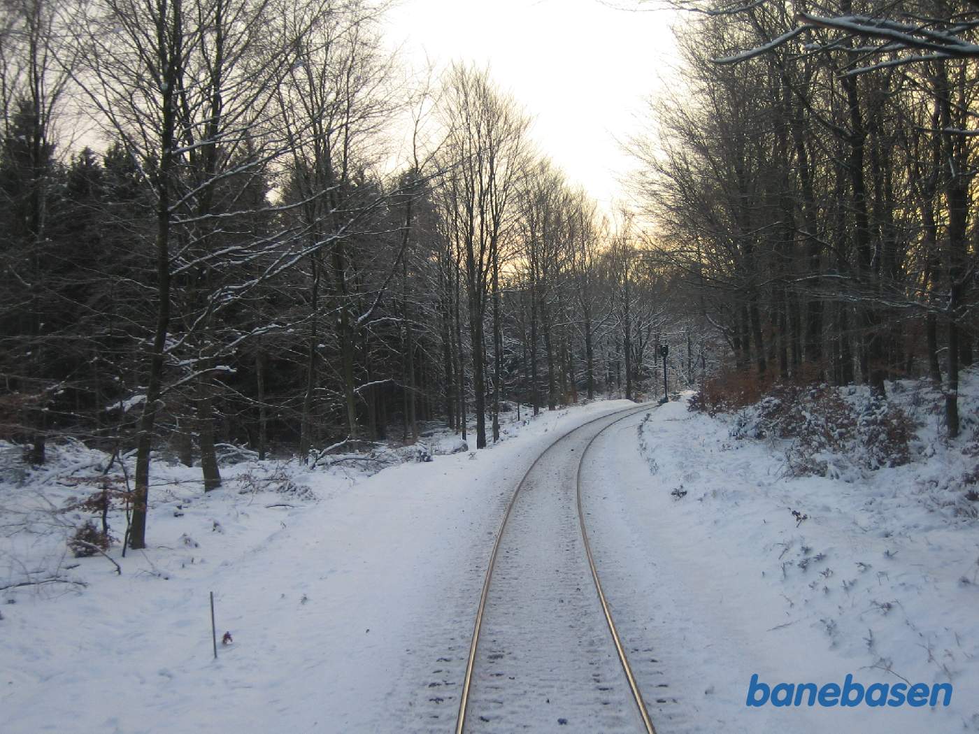 Det flotte snelandskab et sted på strækningen mellem Kagerup og Hillerød